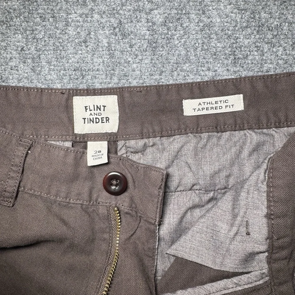 Flint And Tinder Athletic Fit Tapered Leg Cotton Linen Pants Men 30×31 Tag 28